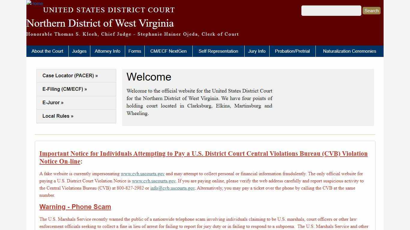 Northern District of West Virginia United States District Court